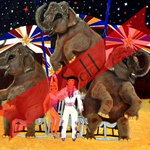 Billy & Ingrid Smart's elephants original oil painting.